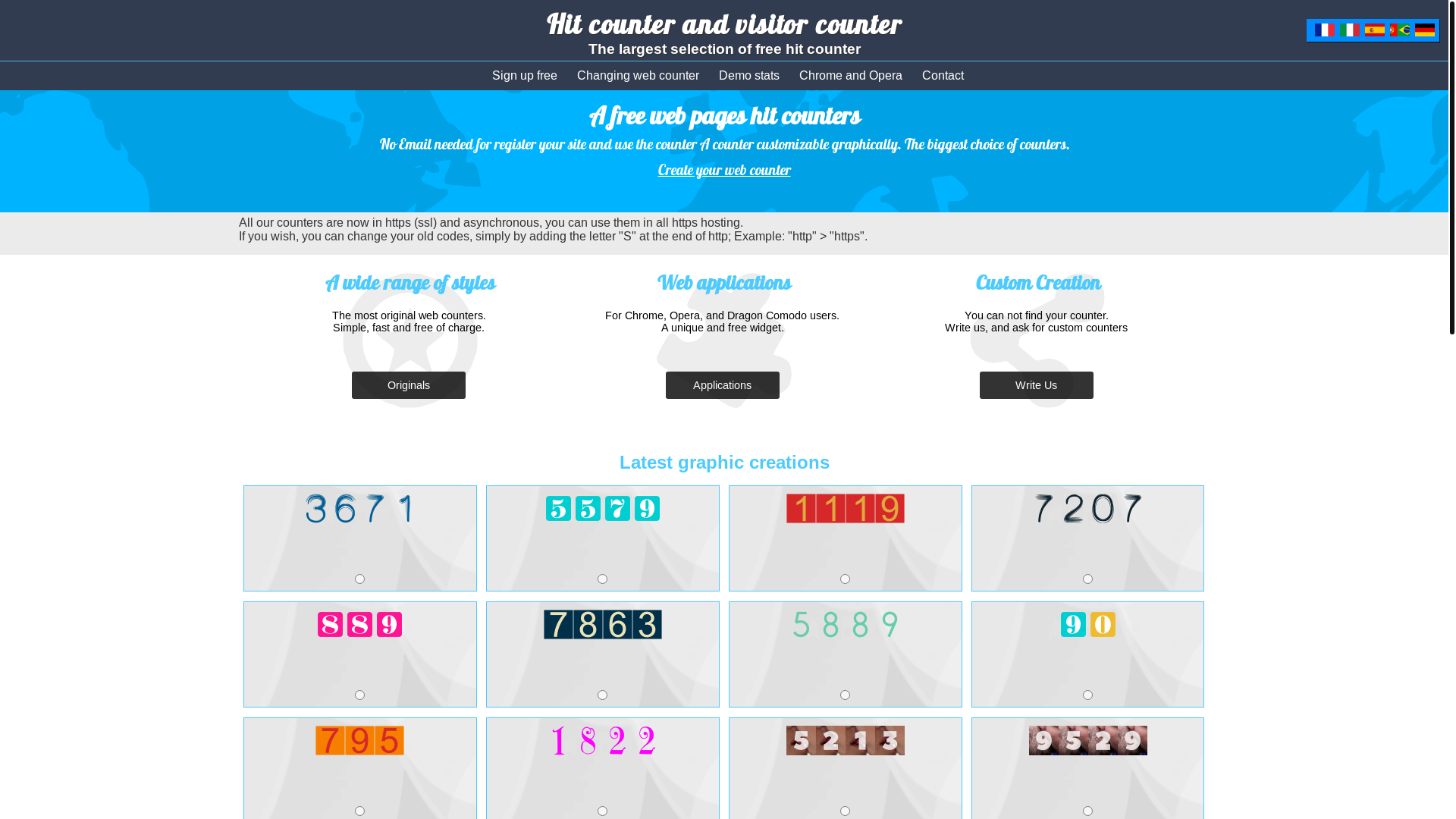 website screenshot of https://freecounterstat.com/