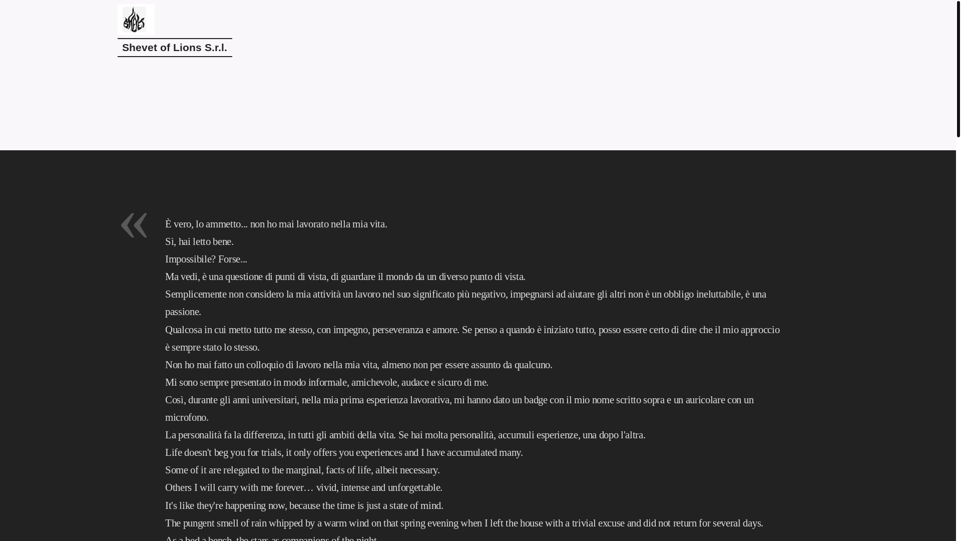 website screenshot of https://shevetoflions.it/