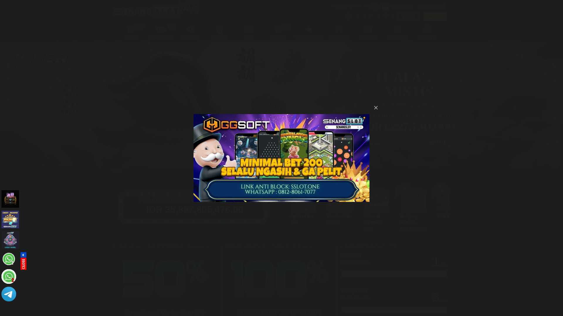 website screenshot of https://senangslotyuk.com/