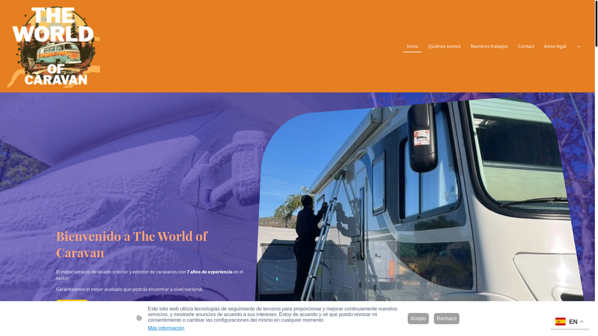 website screenshot of https://theworldofcaravan.com/