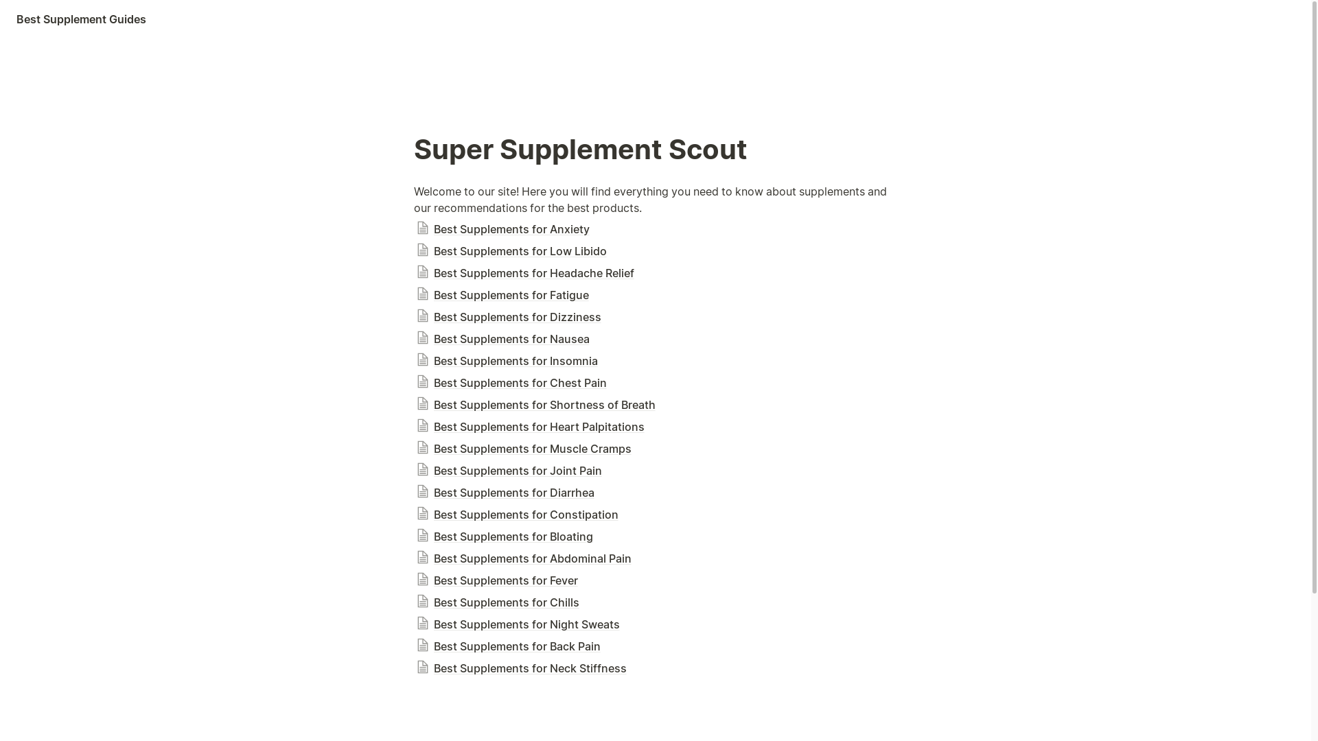 website screenshot of https://supersupplementscout.com/