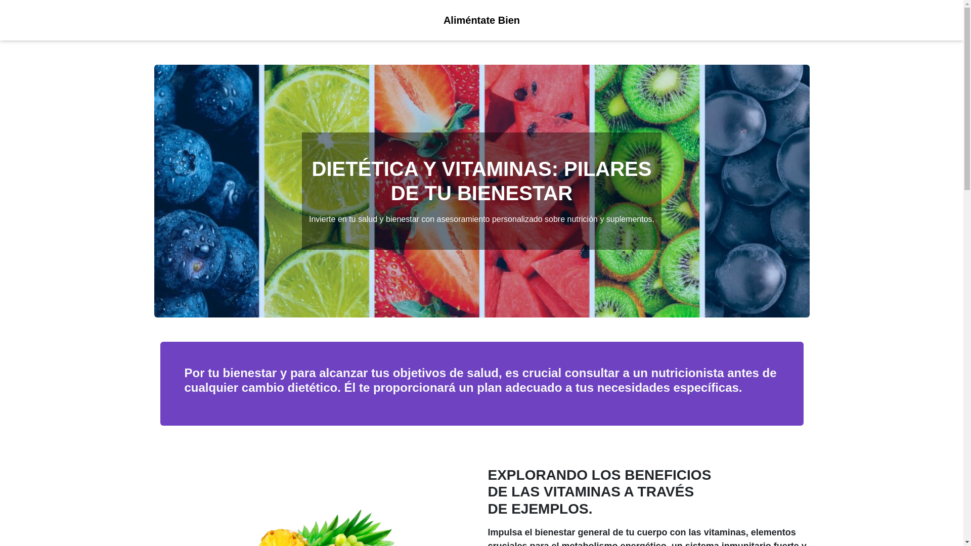 website screenshot of https://alimentatebienvital.com/