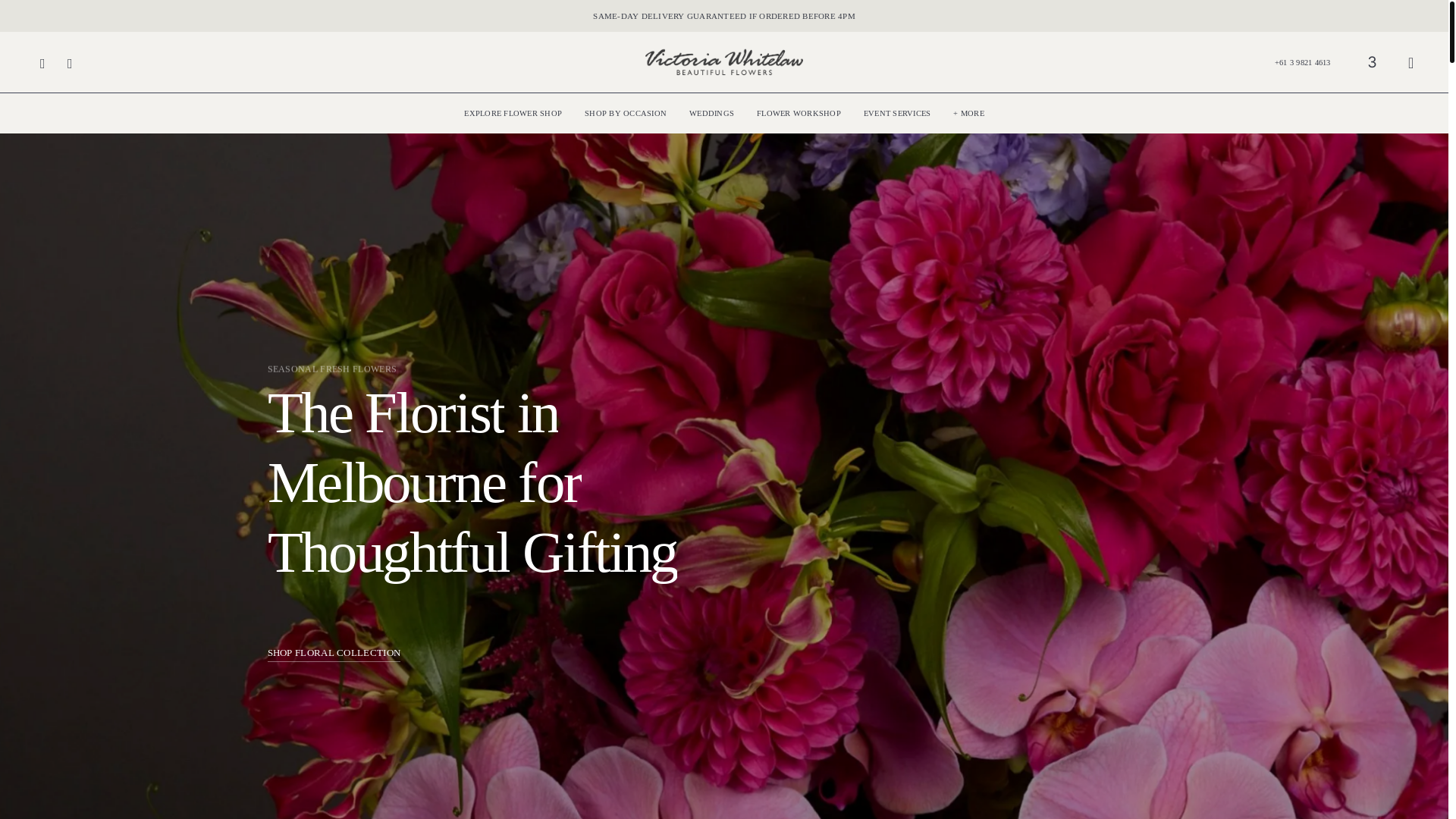 website screenshot of https://flowerdeliveryacrossmelbourne.com.au/