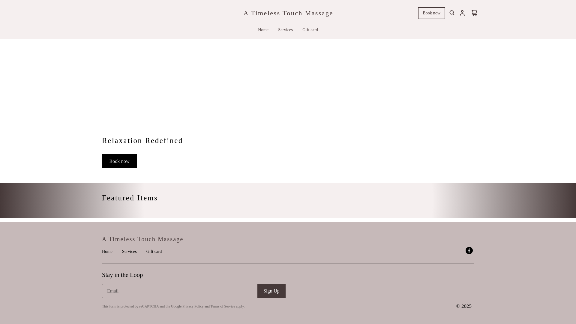 website screenshot of https://atimelessmassage.com/