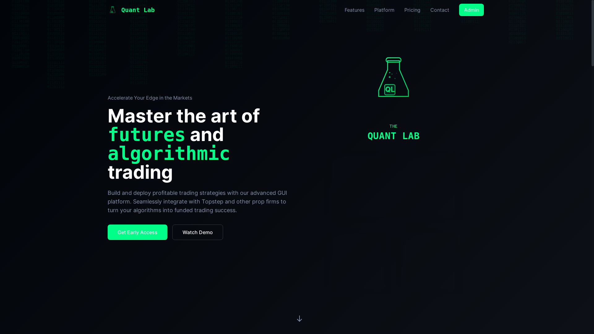 website screenshot of https://quantlabusa.com/