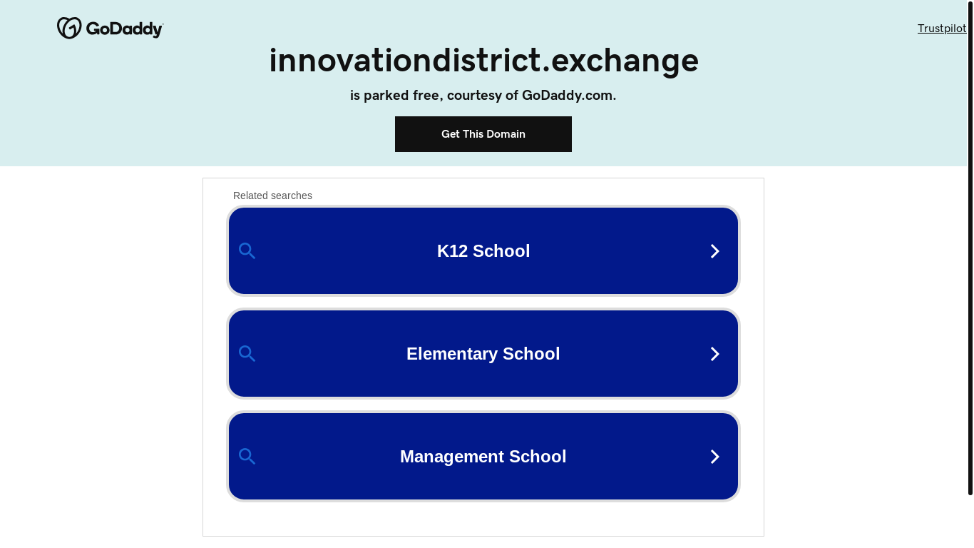 website screenshot of https://innovationdistrict.exchange/