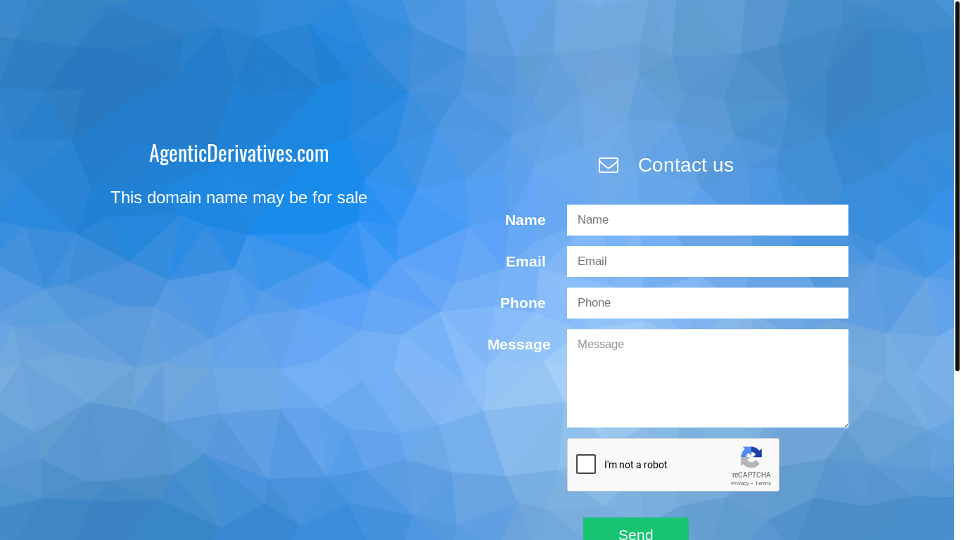 website screenshot of https://agenticderivatives.com/