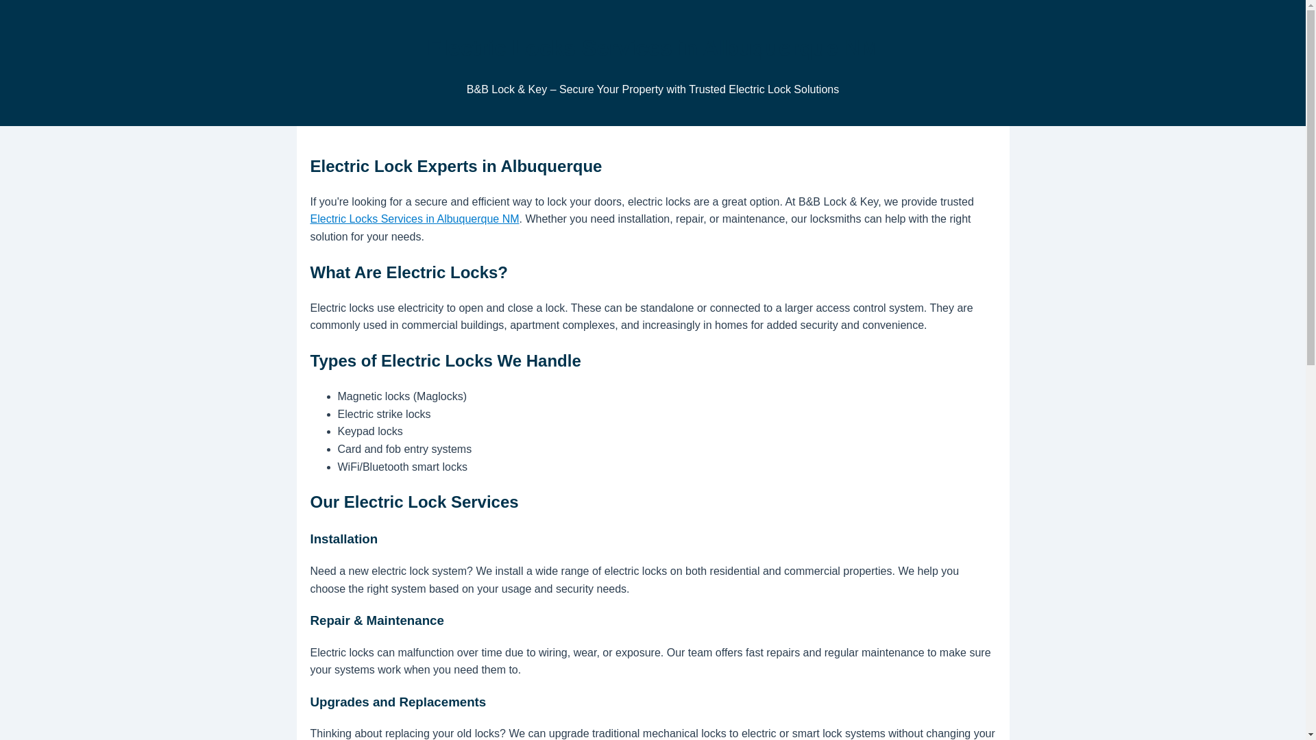 website screenshot of https://electric-locks-services-albuquerque-nm.pages.dev/