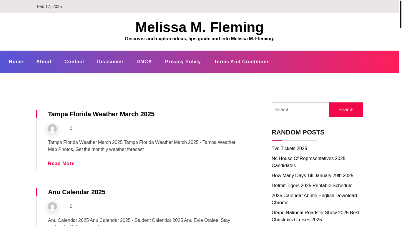 website screenshot of https://melissamfleming.pages.dev/