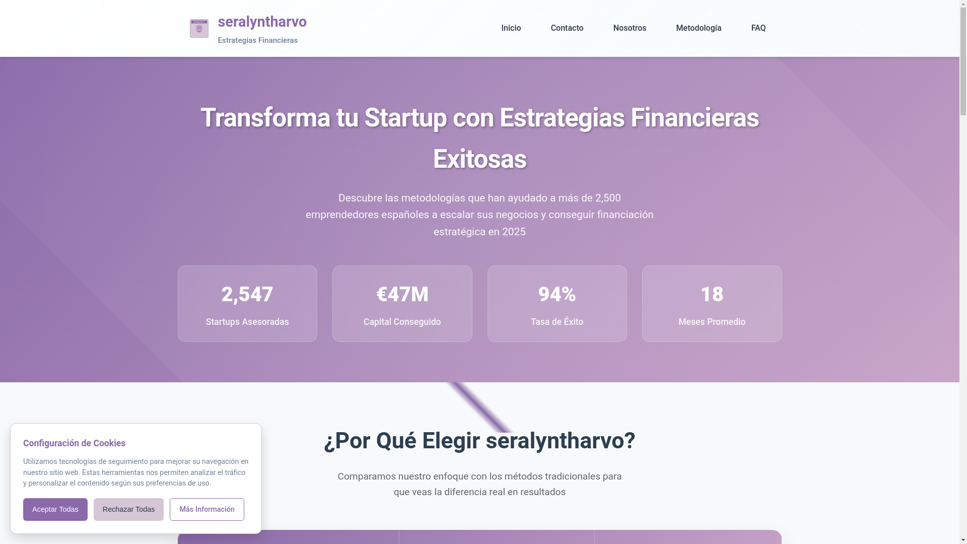 website screenshot of https://seralyntharvo.com/