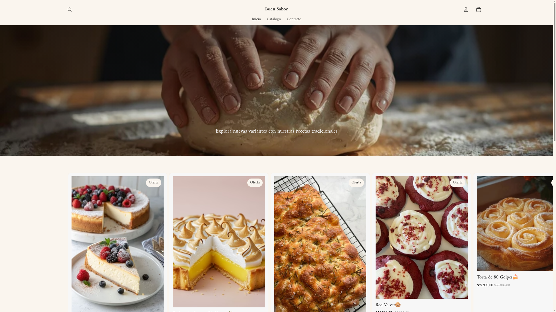 website screenshot of https://buensabor.store/
