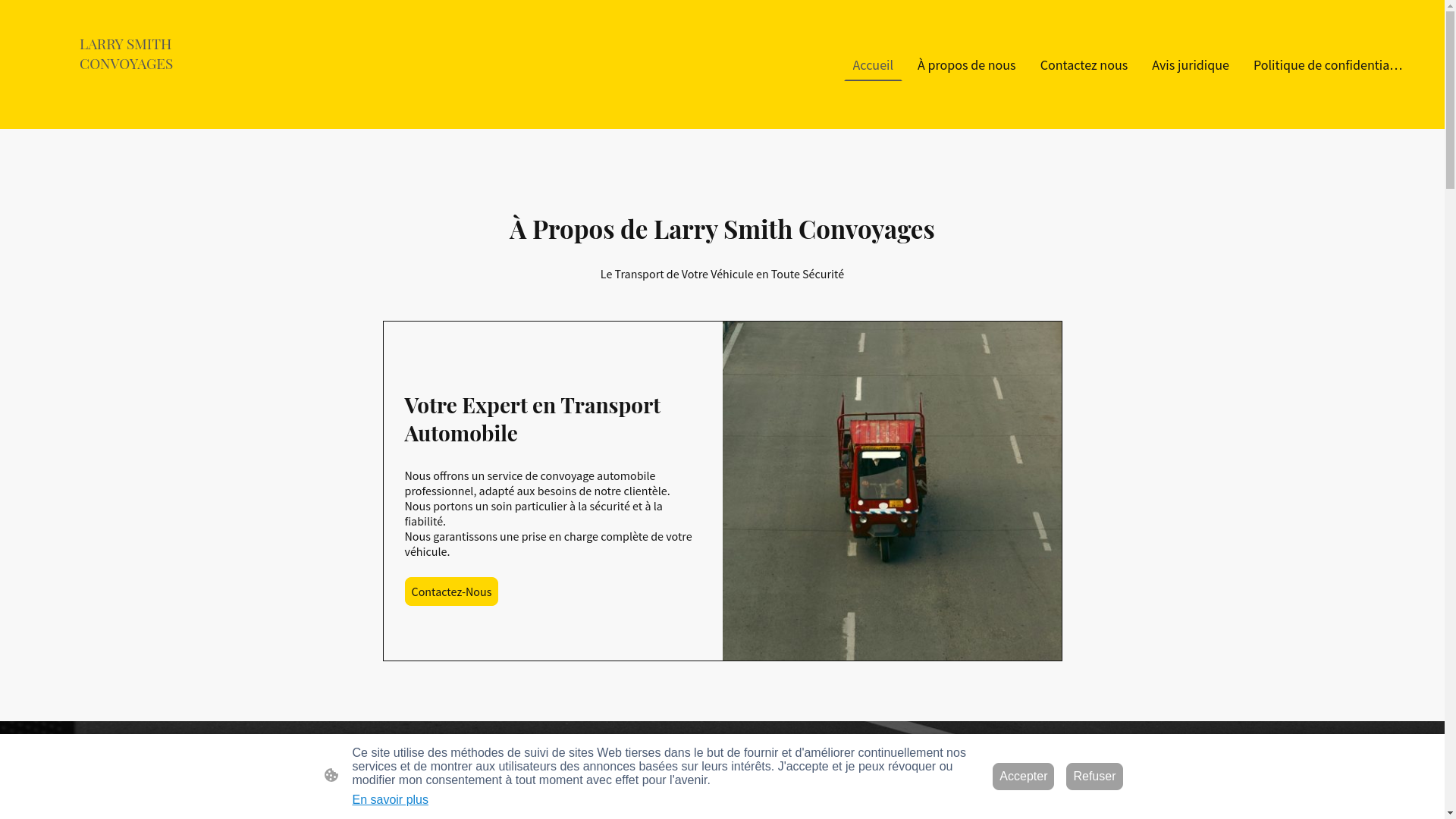 website screenshot of https://larrysmithconvoyages.com/