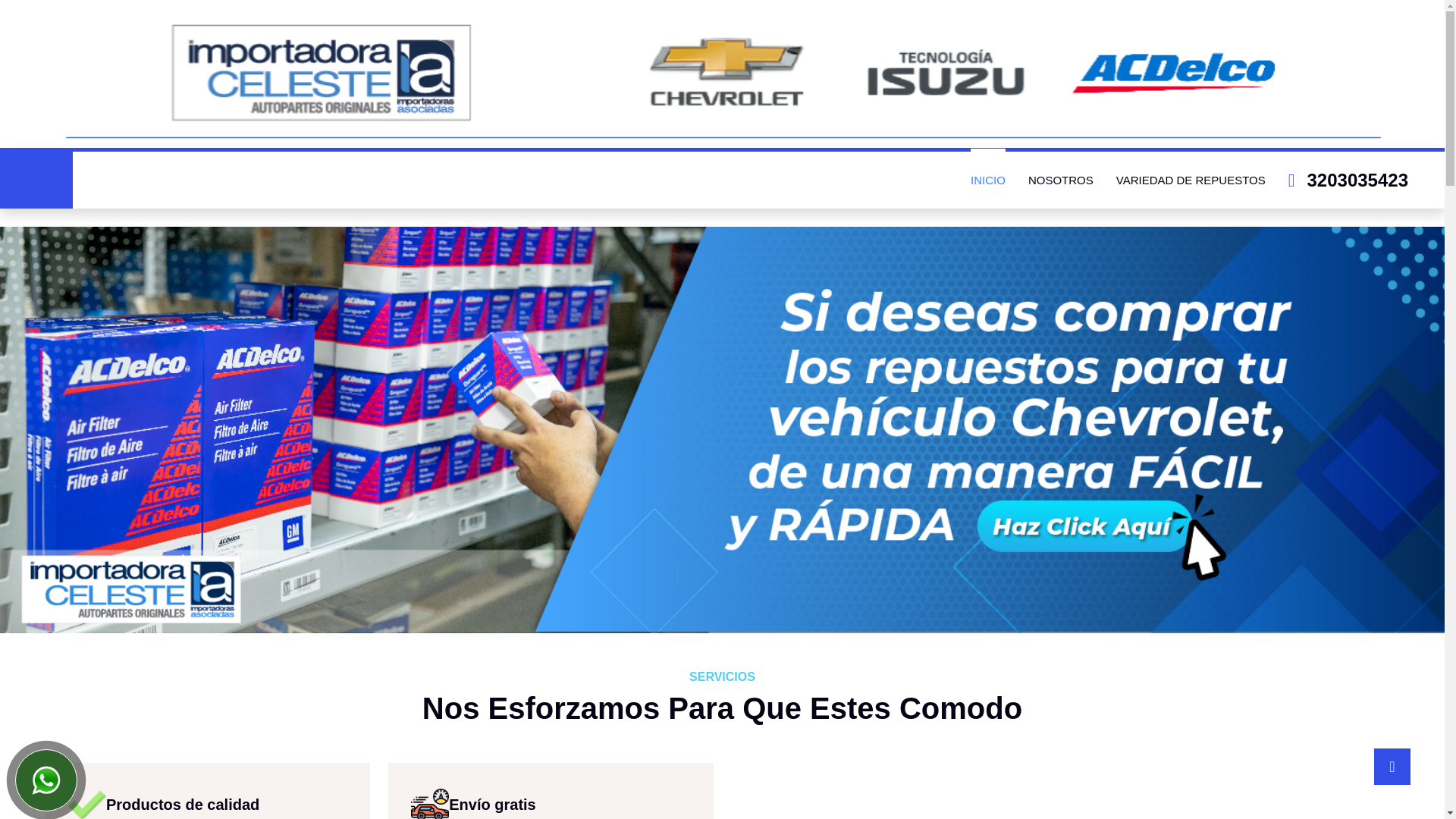 website screenshot of https://celestrepuestos.com/