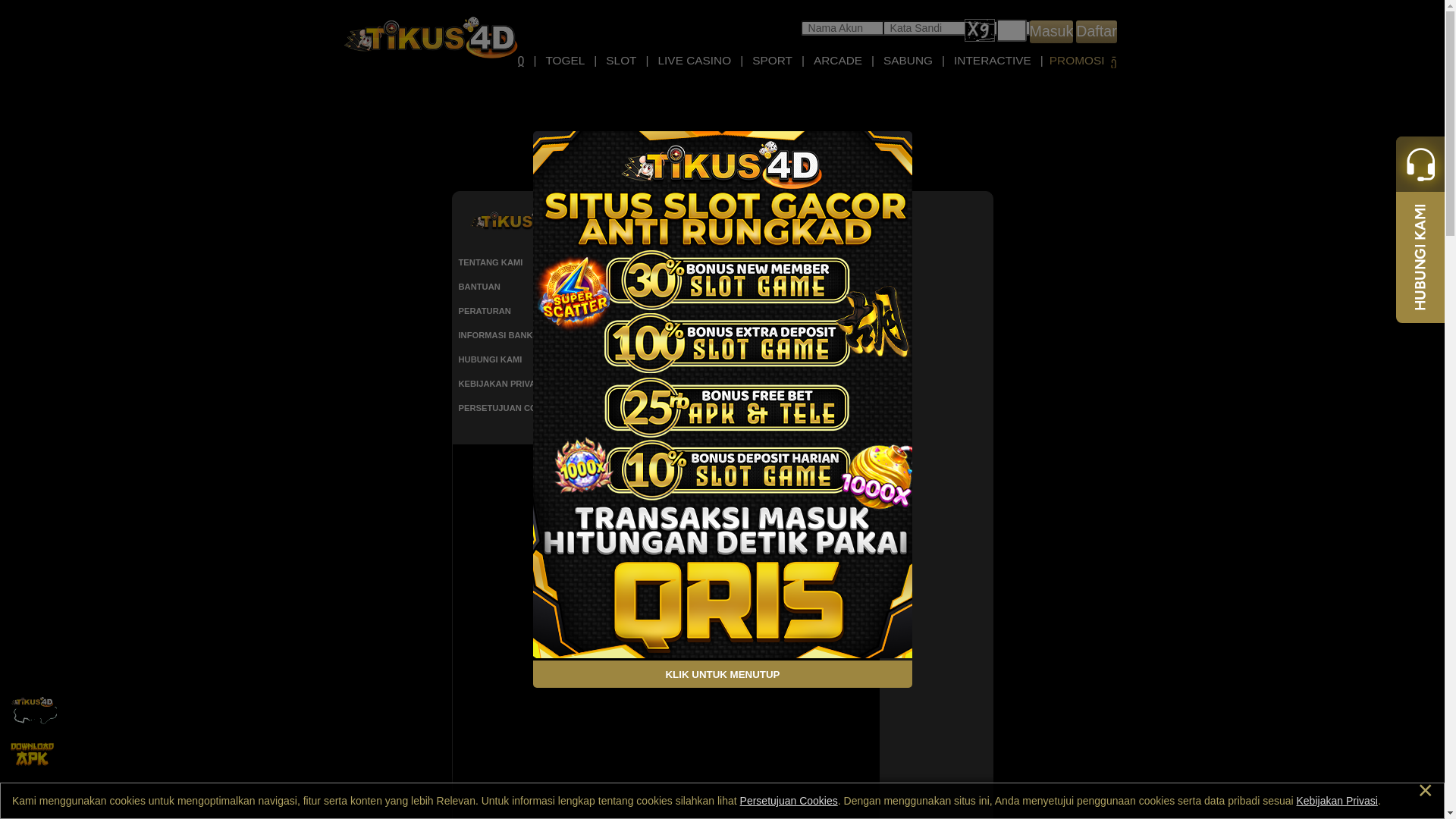 website screenshot of https://315tikus4d.com/