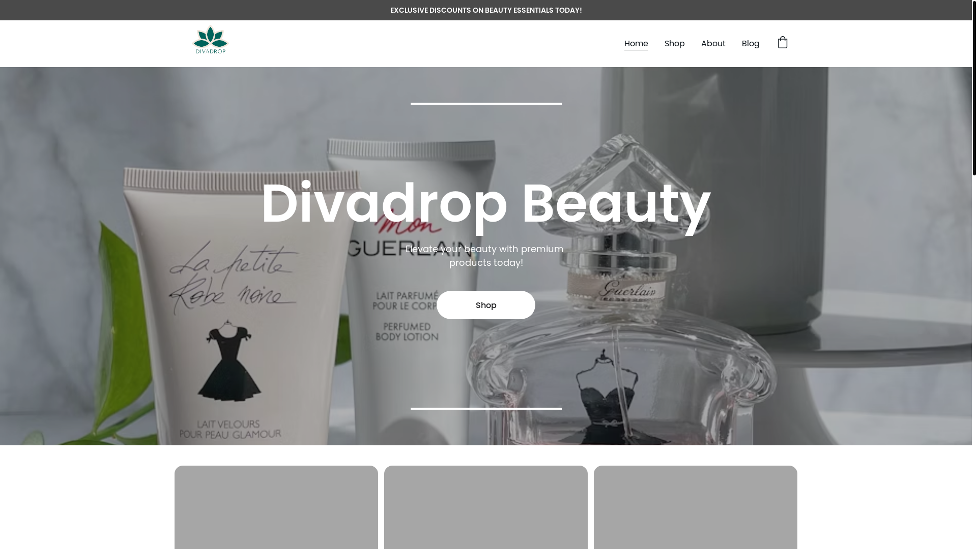 website screenshot of https://divadrop.online/
