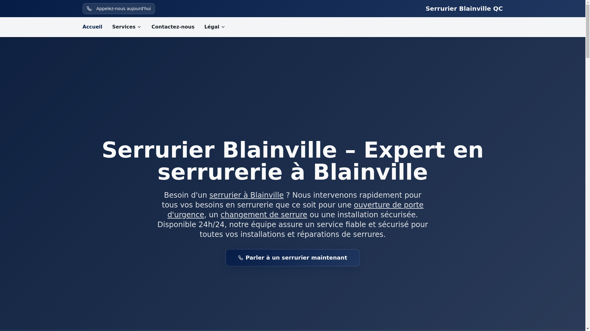 website screenshot of https://serrurierblainvilleqc.ca/