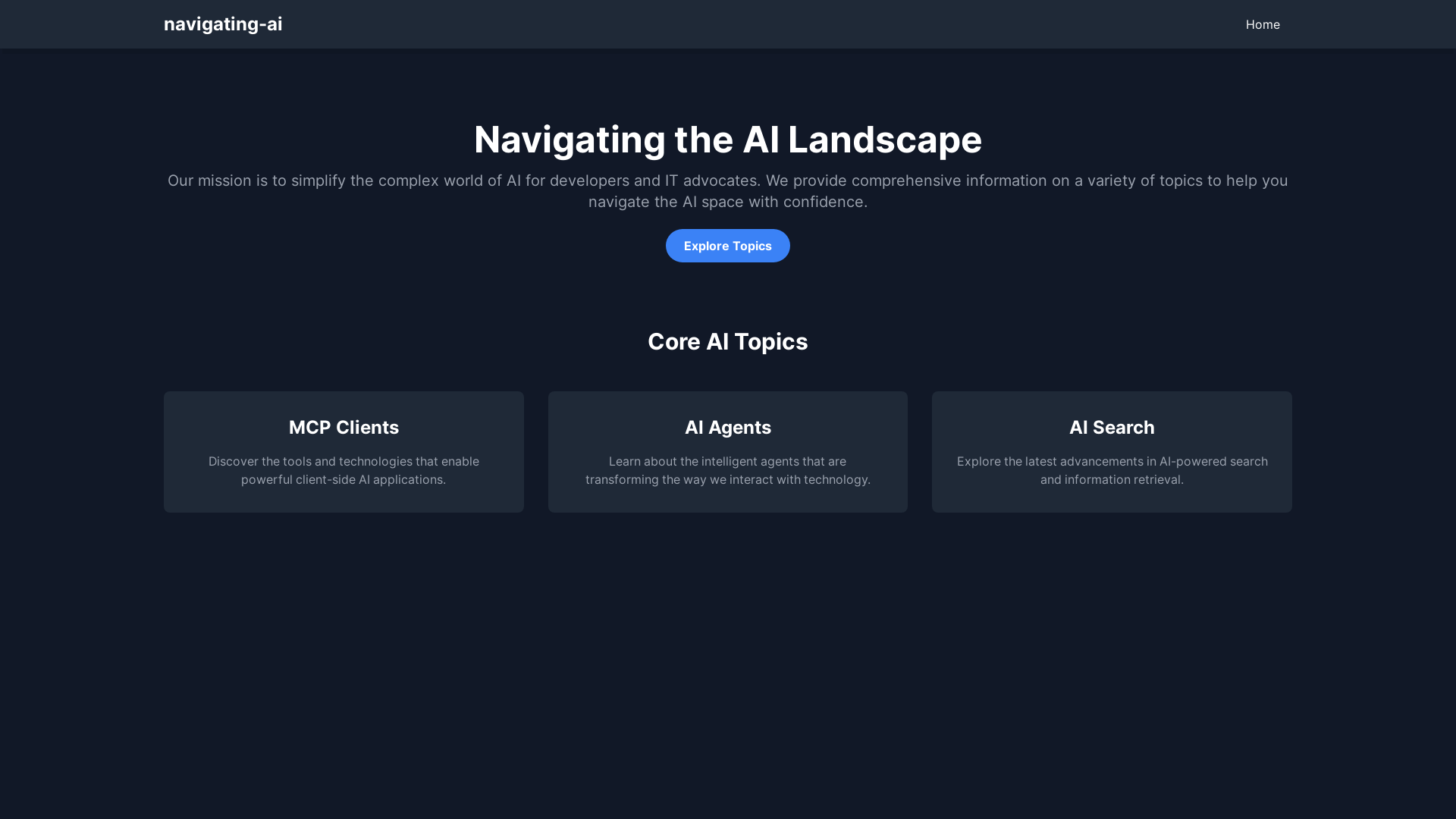 website screenshot of https://navigating-ai.pages.dev/
