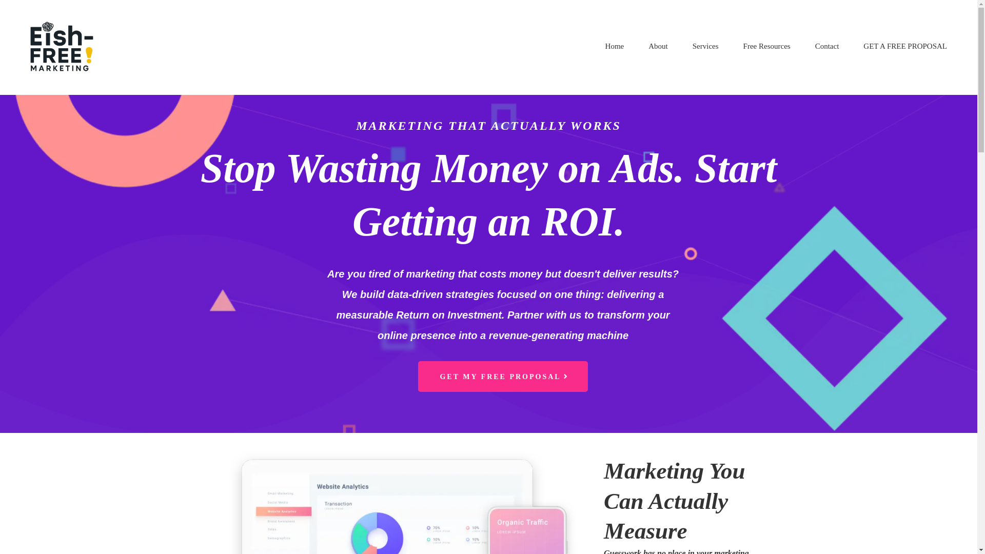 website screenshot of https://eishfreemarketing.com/