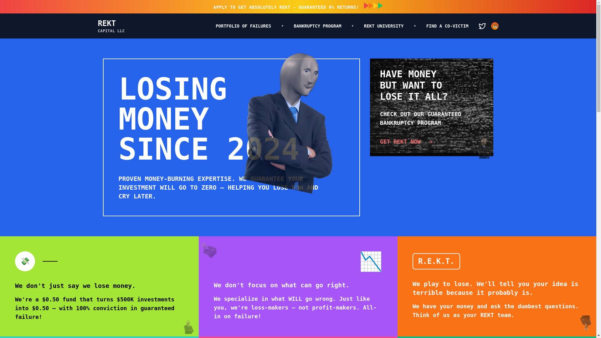 website screenshot of https://rektcapital.fun/