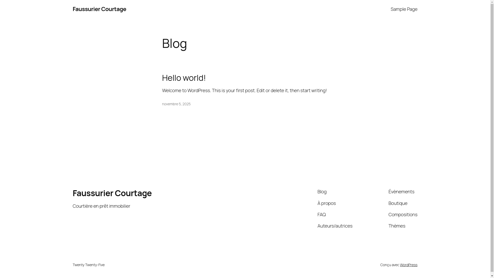 website screenshot of https://faussuriercourtage.fr/
