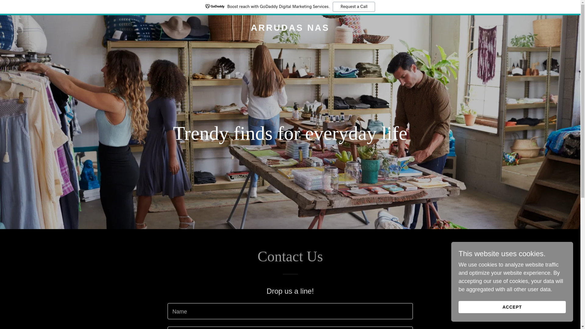 website screenshot of https://arrudas-nas.shop/