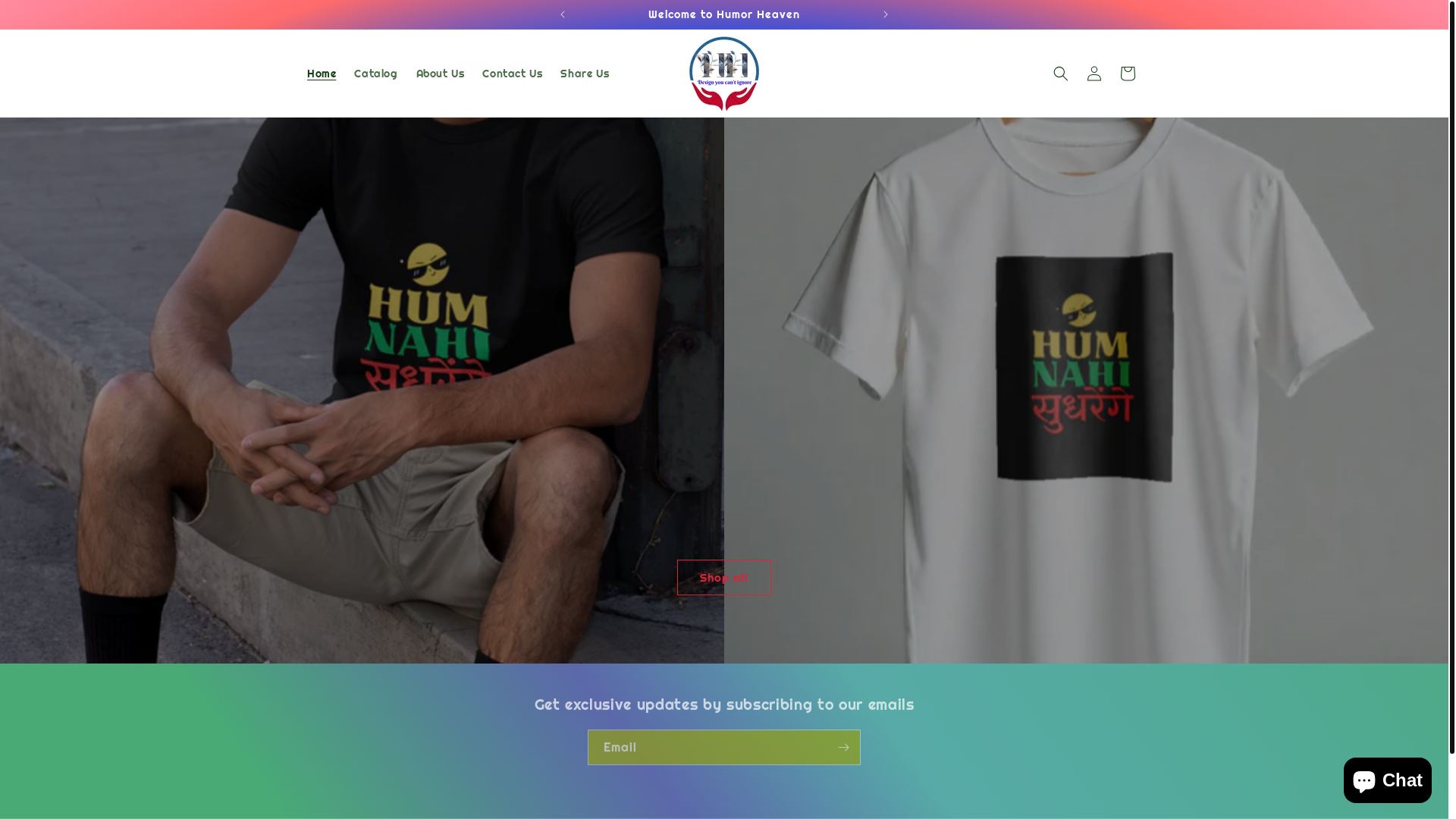 website screenshot of https://humorheaven.store/