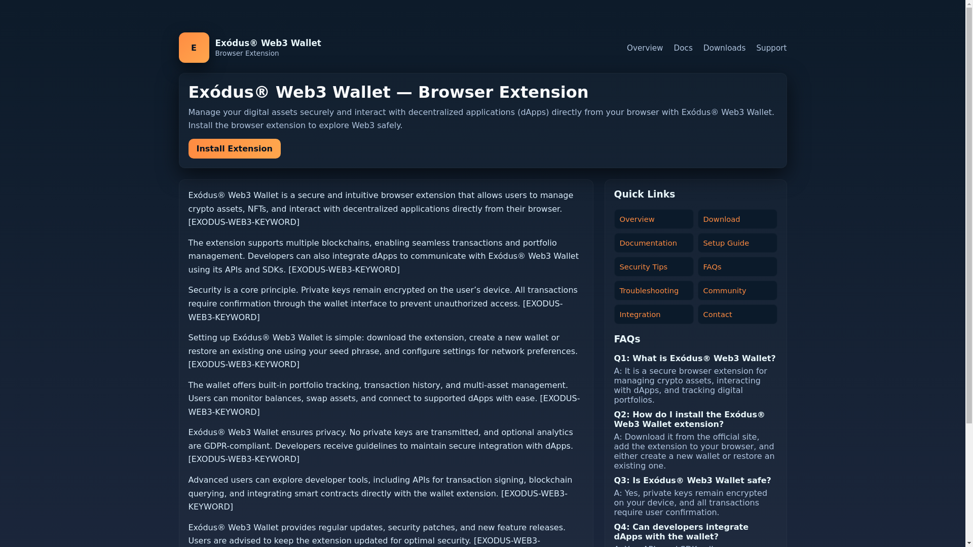 website screenshot of https://exod-us-wallt.pages.dev/