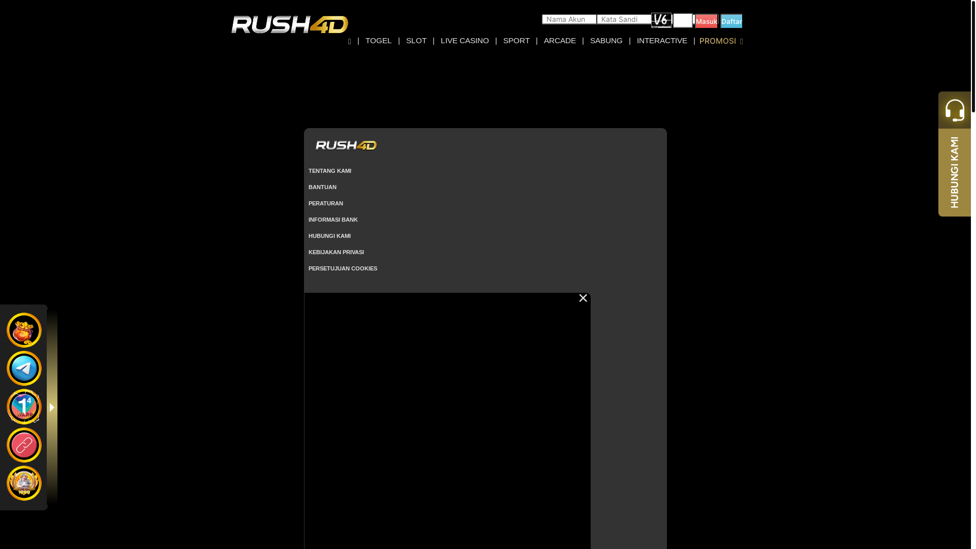 website screenshot of https://rush4d62.xyz/