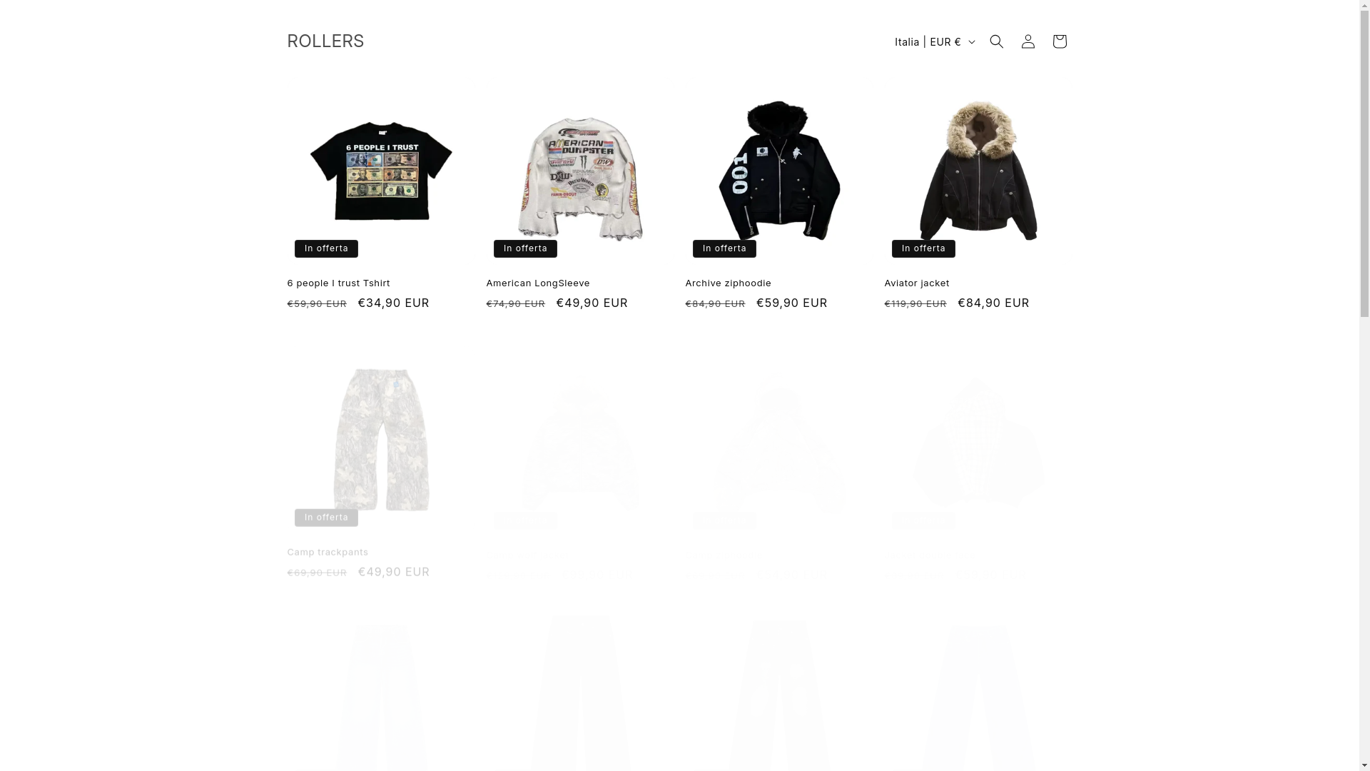 website screenshot of https://rollersbrand.com/