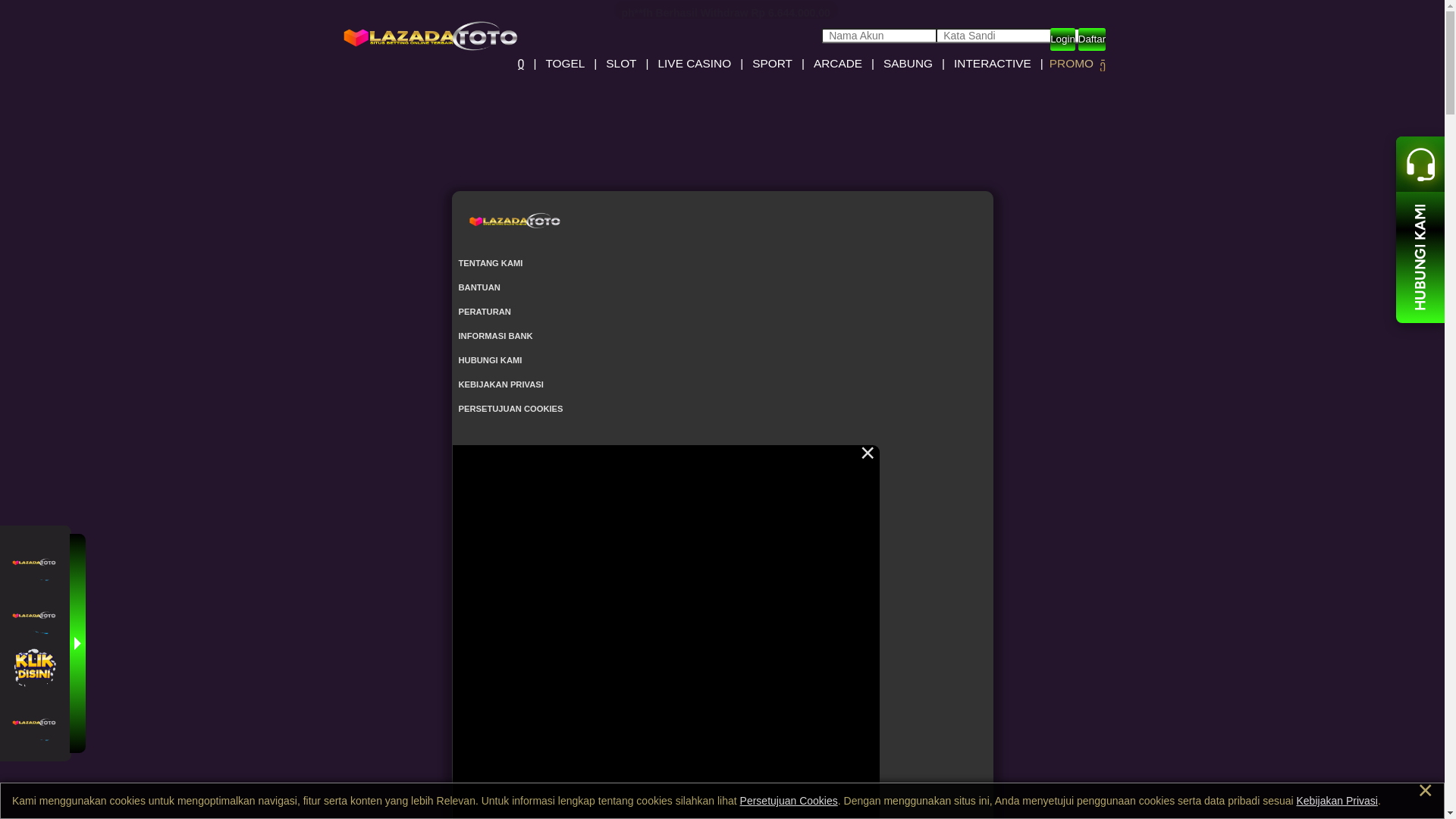 website screenshot of https://lazada-toto.com/