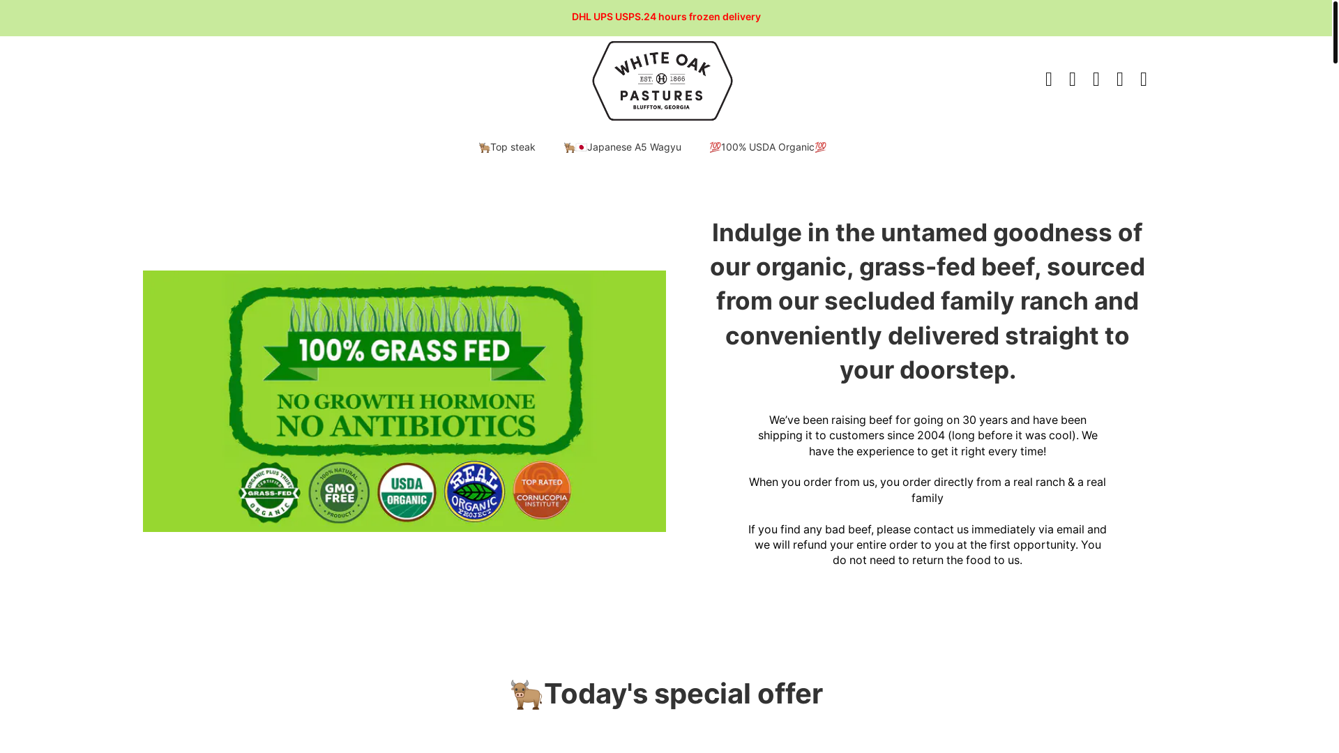 website screenshot of https://whiteoakpasturesbcbd.com/