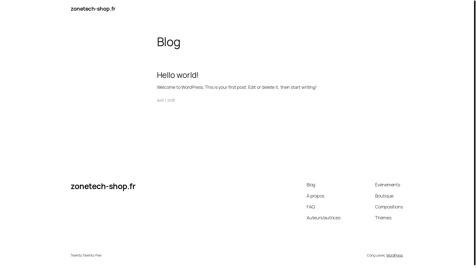 website screenshot of https://zonetech-shop.fr/
