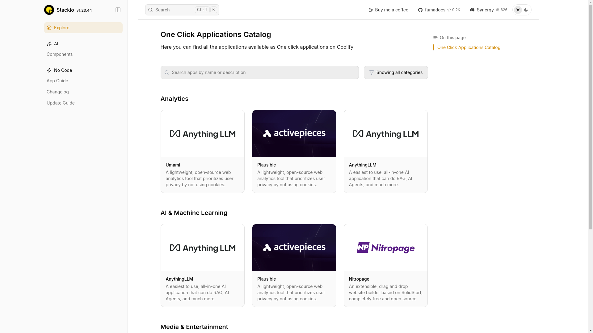 website screenshot of https://stackio.pages.dev/