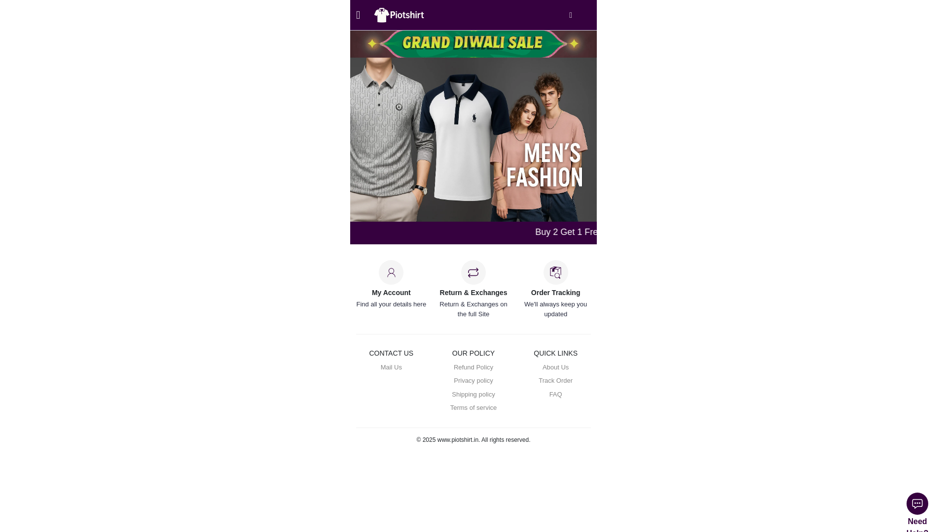 website screenshot of https://piotshirt.in/