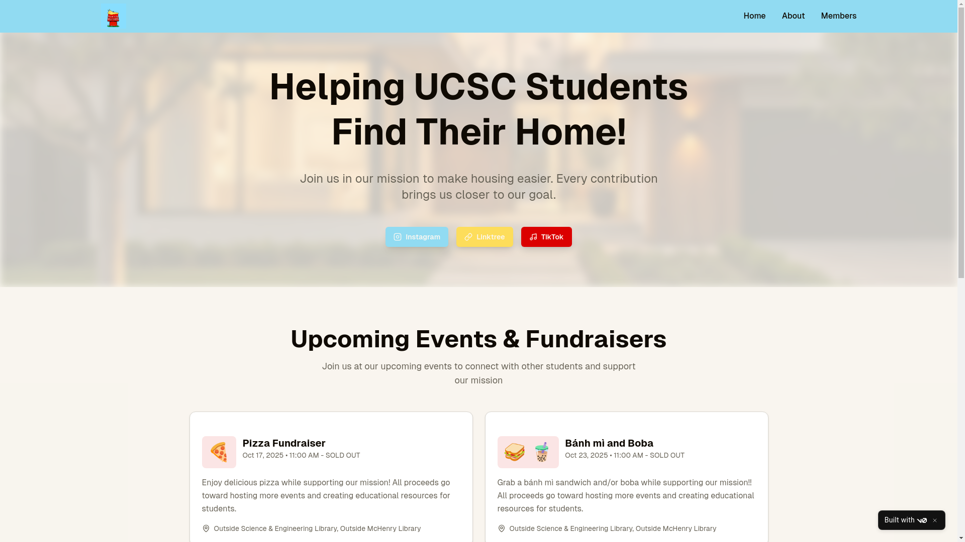 website screenshot of https://ucschousinghunters.com/