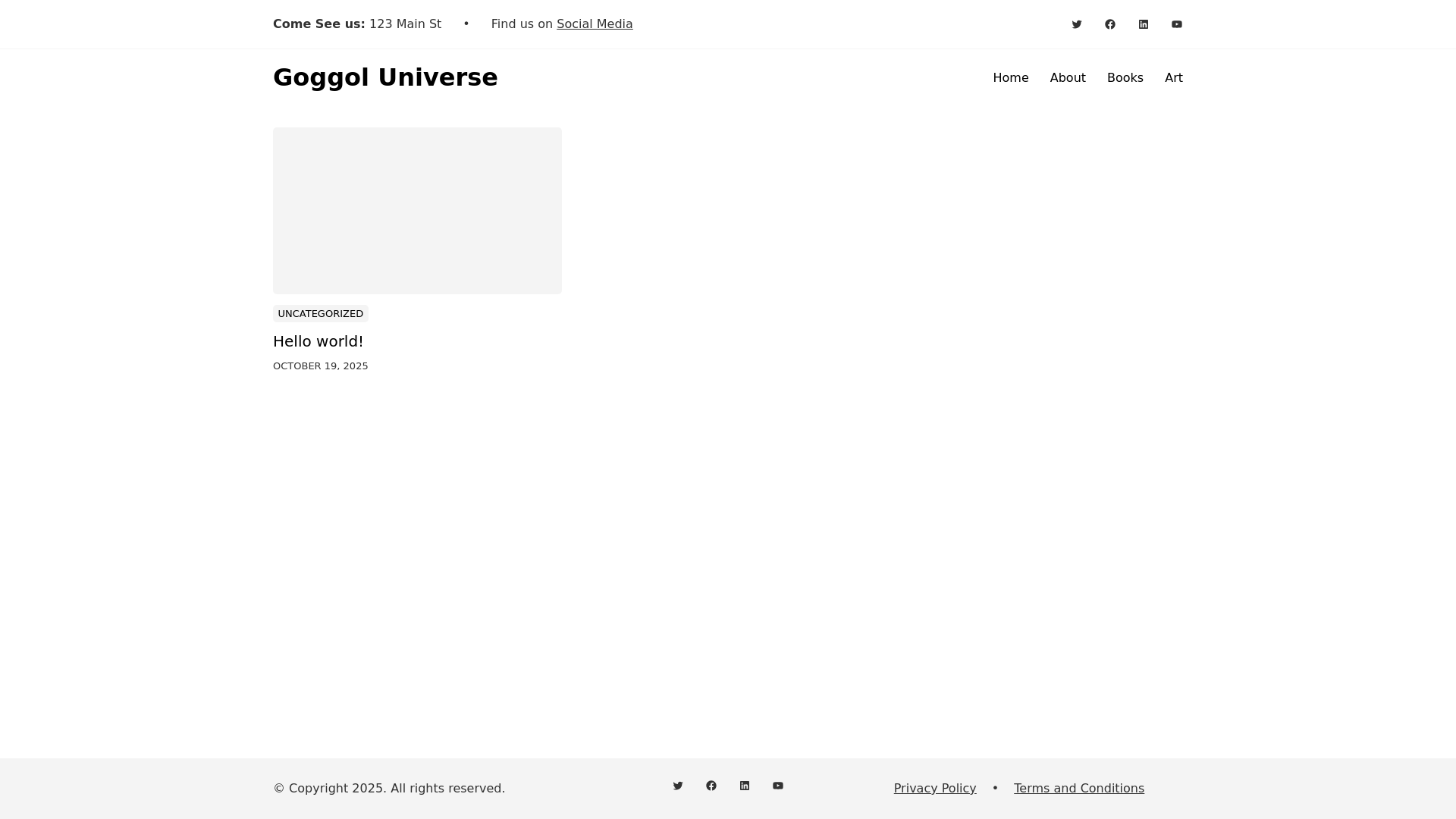 website screenshot of https://goggol-universe.com/
