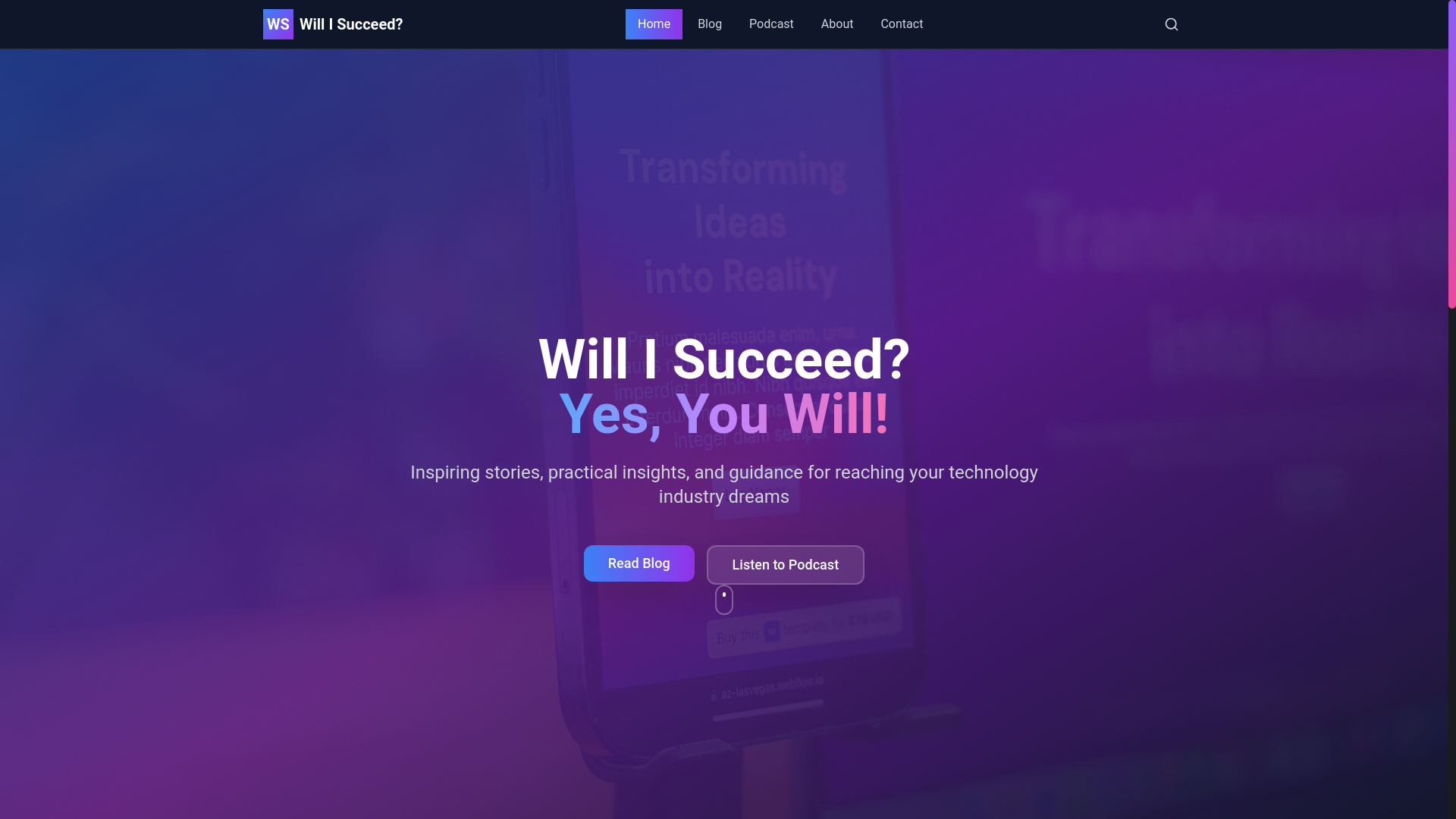 website screenshot of https://willisucceed.blog/