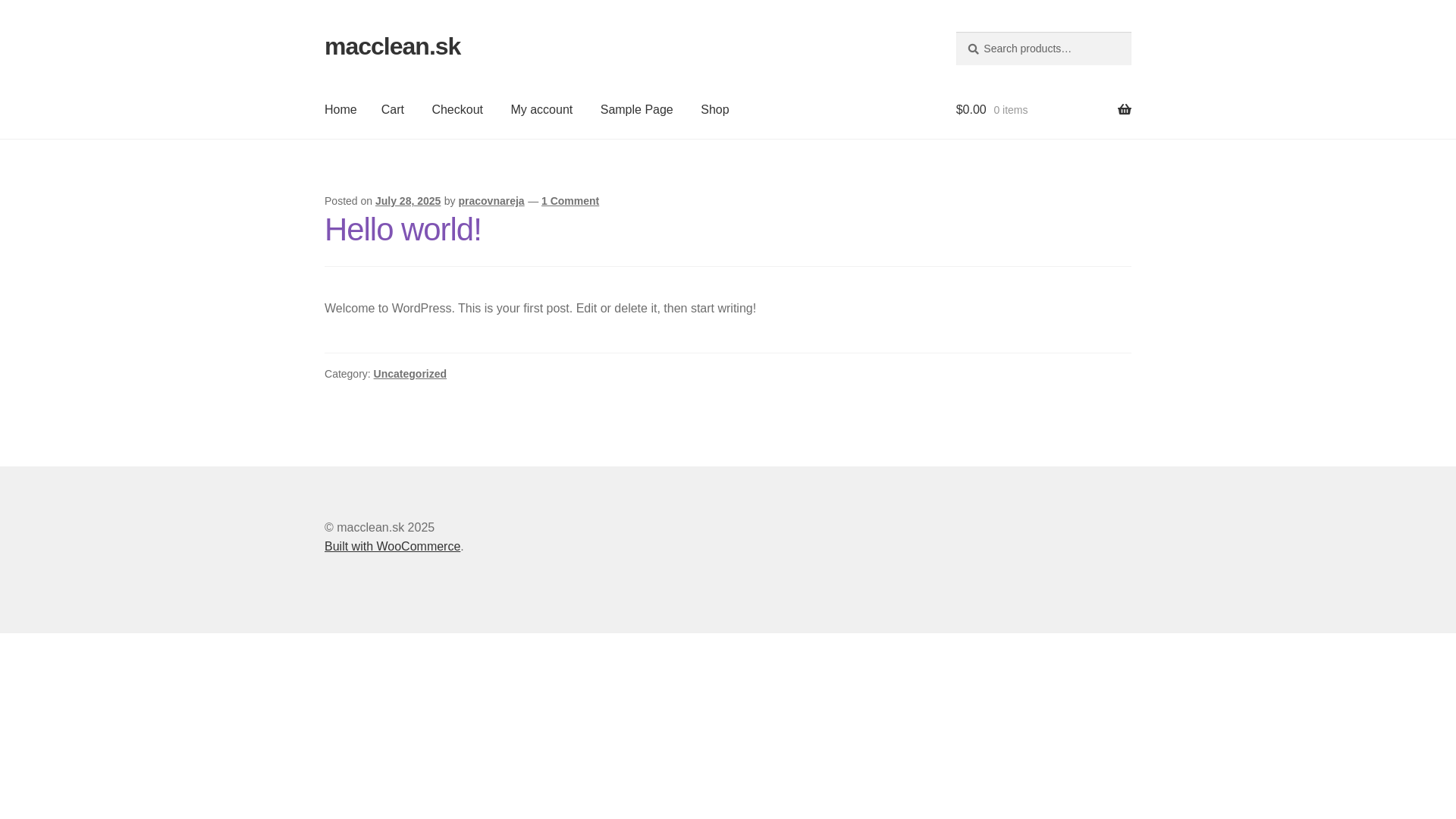 website screenshot of https://macclean.sk/