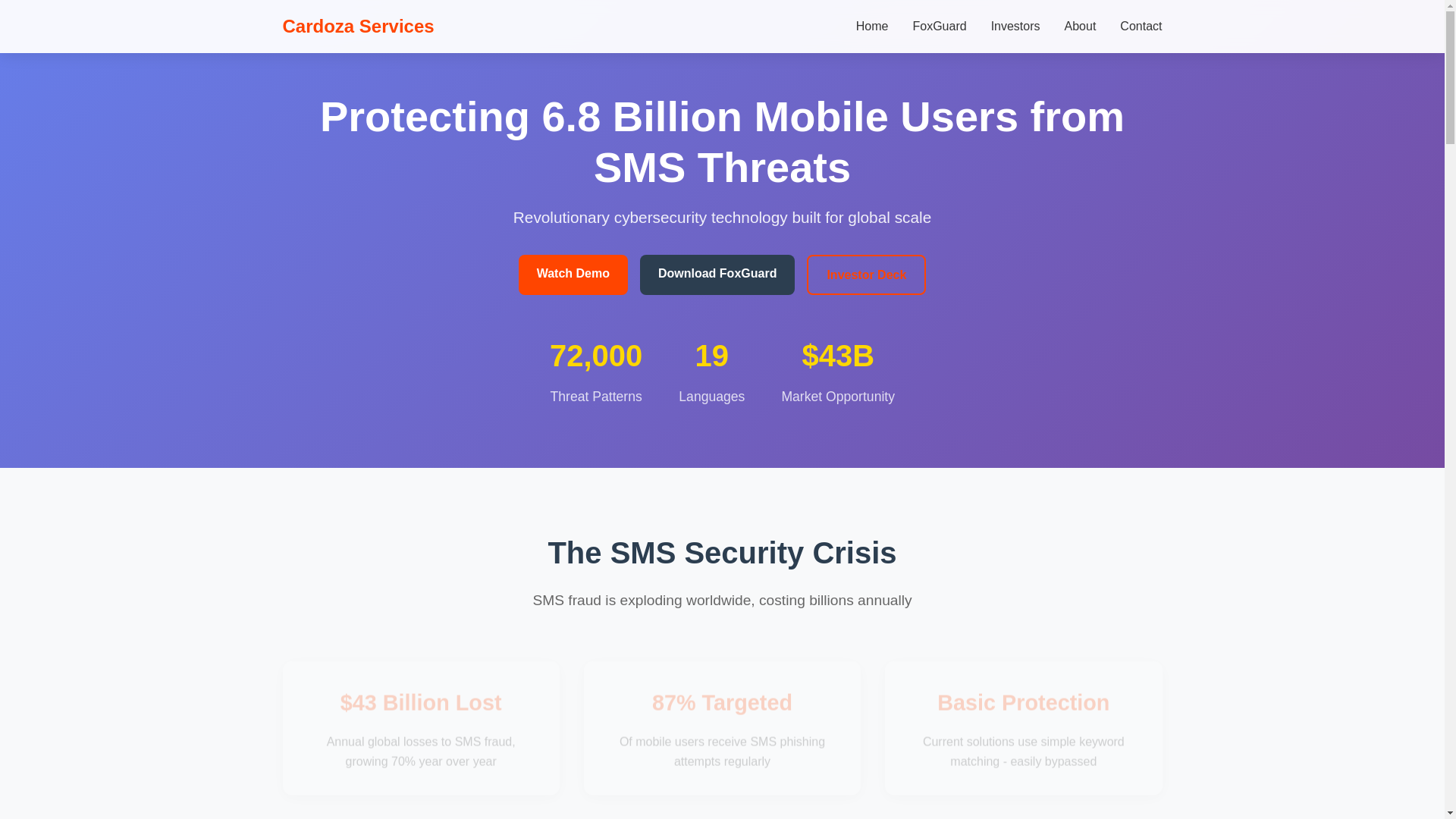 website screenshot of https://foxguard-website.pages.dev/
