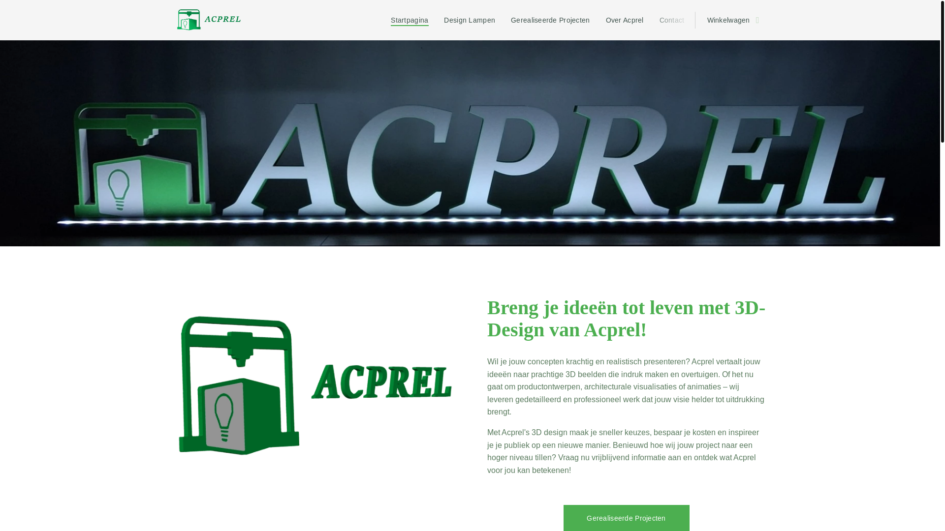 website screenshot of https://acprel.be/