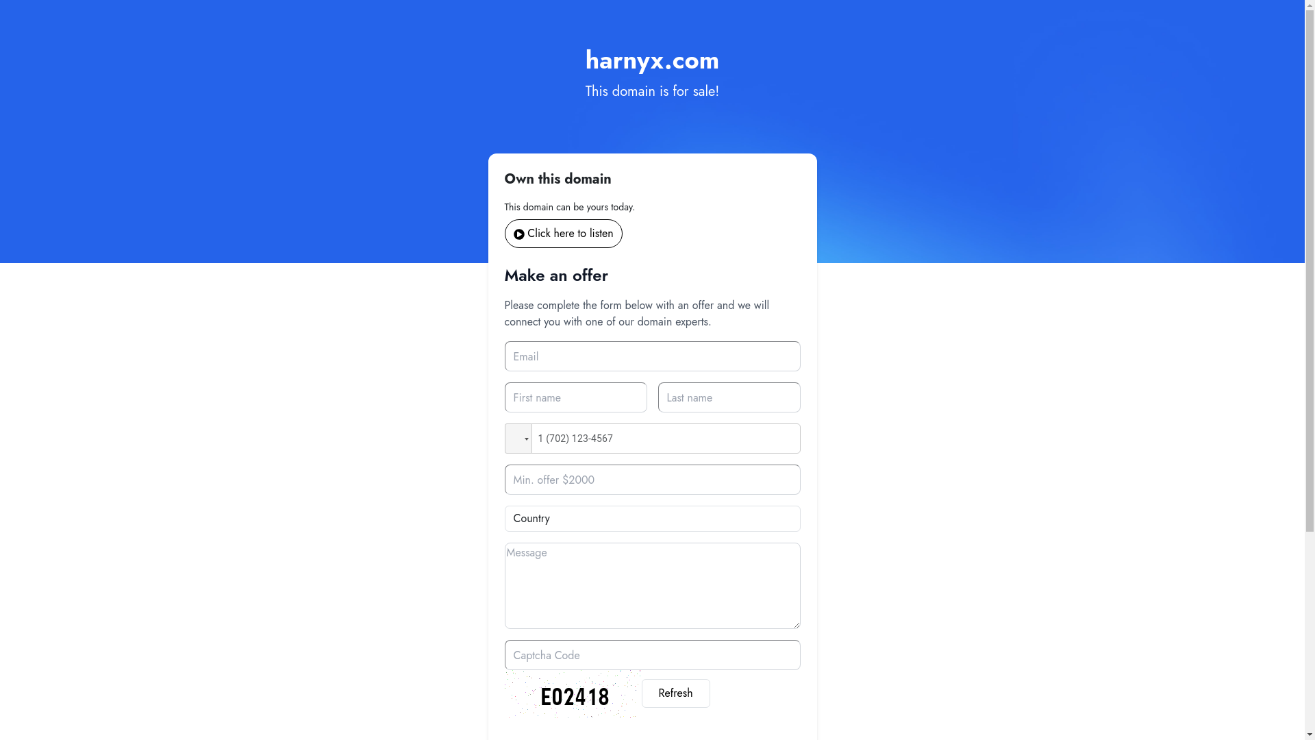 website screenshot of https://harnyx.com/