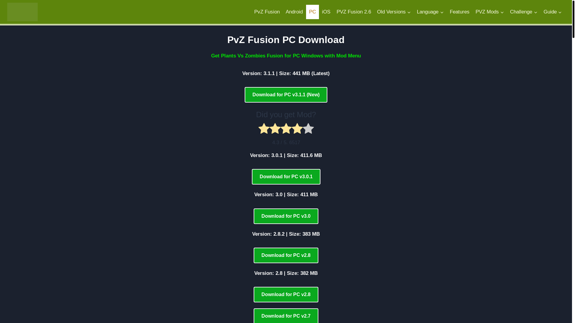 website screenshot of https://r.search.yahoo.com/_ylt=Awr.QtHx5EZpQZQlcAGPAwx.;_ylu=Y29sbwMEcG9zAzIEdnRpZAMEc2VjA3Ny/RV=2/RE=1766282610/RO=10/RU=https%3a%2f%2fpvzfusion.net%2fdownload-pvz-fusion-for-pc%2f/RK=2/RS=1B2QDFr1.kQr0EMsTJriQy0uEGU-