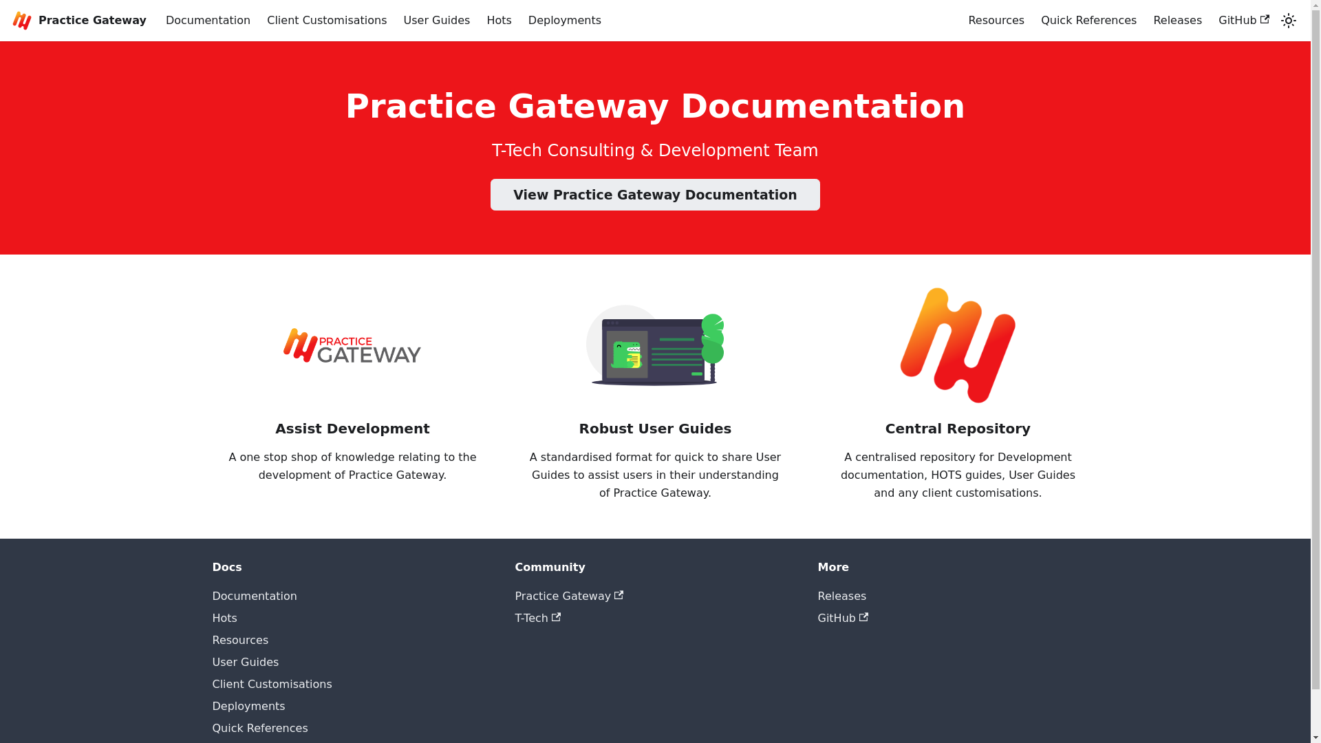website screenshot of https://practicegateway.dev/