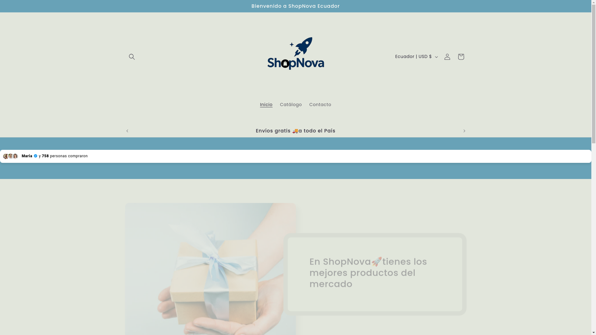 website screenshot of https://shopnovaecuador.com/