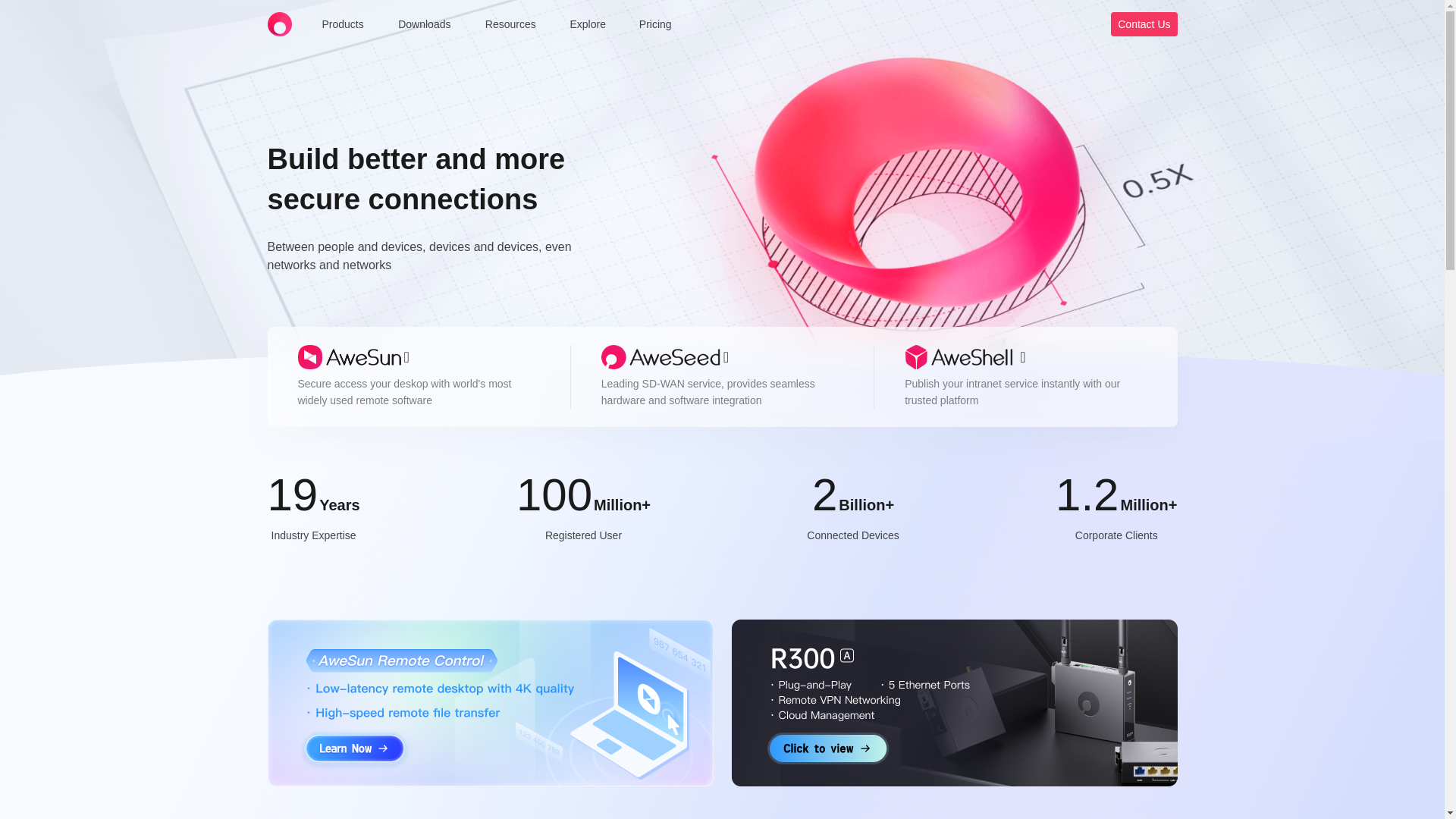 website screenshot of https://oray.net