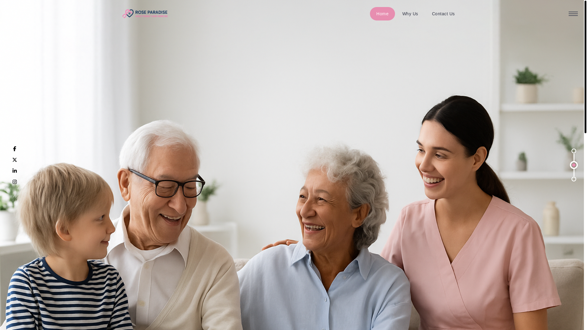 website screenshot of https://roseparadisecare.com/