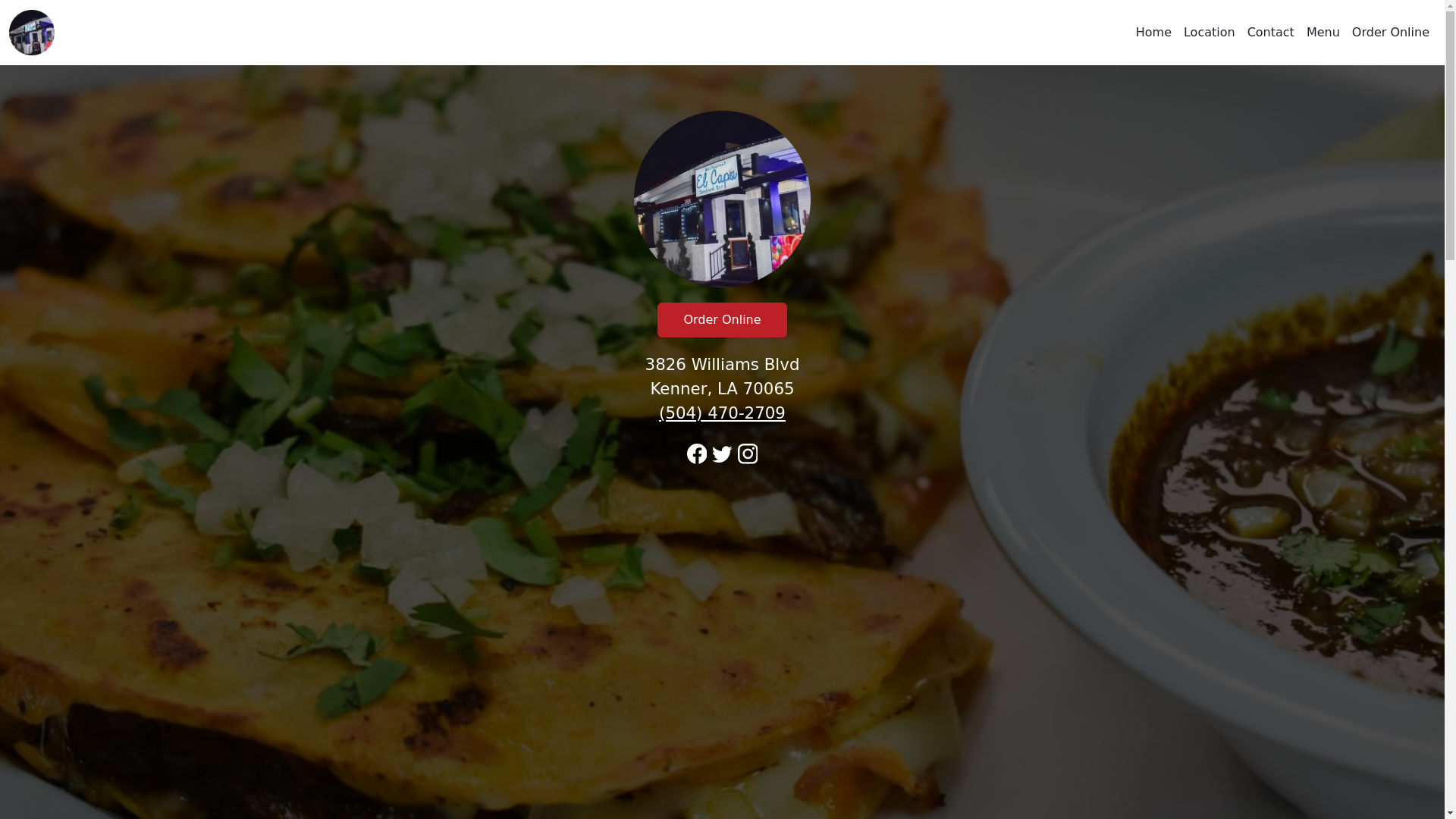 website screenshot of https://elcaporestaurantseafoodandbar.com/