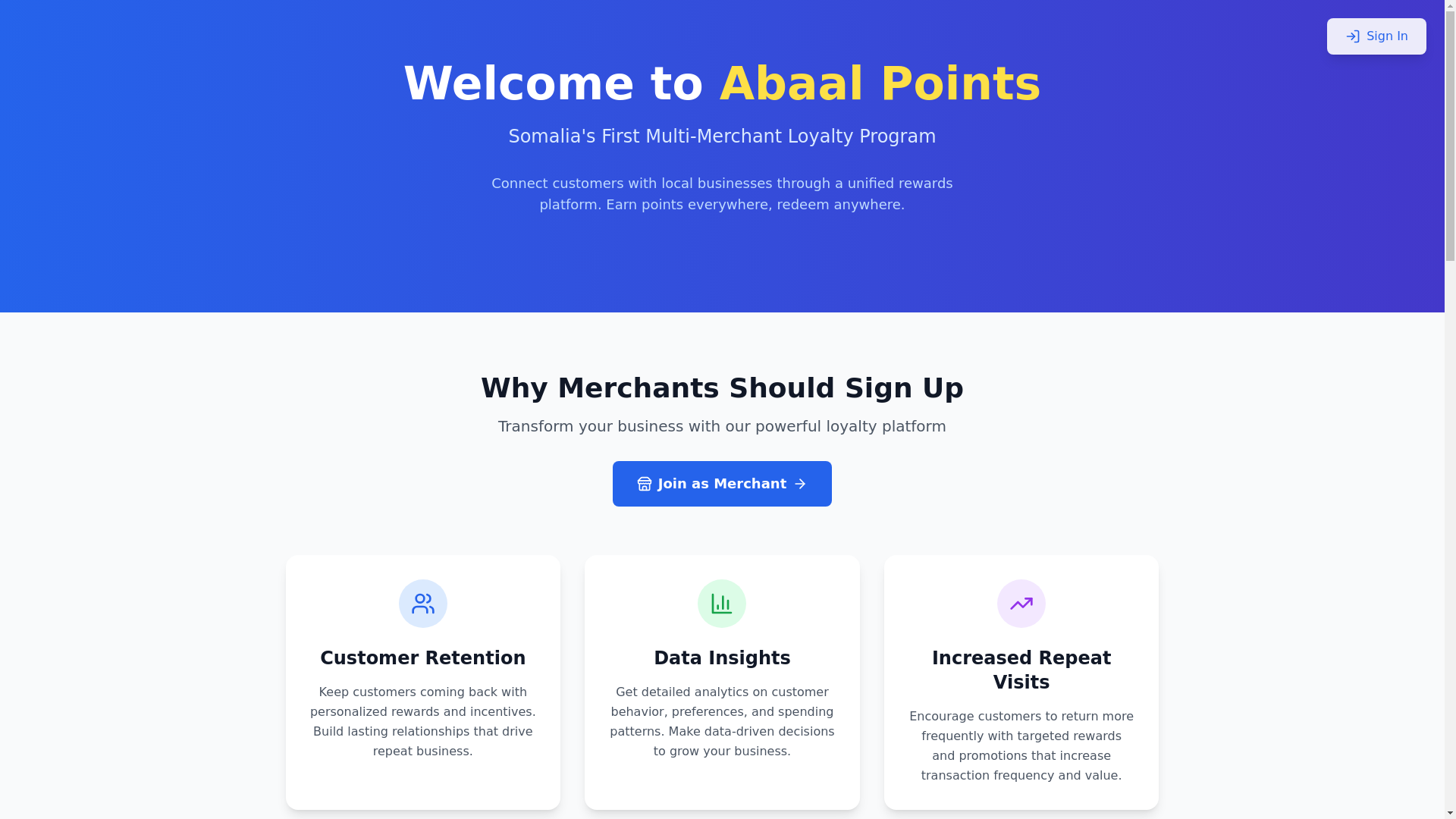 website screenshot of https://abaalpoints.com/