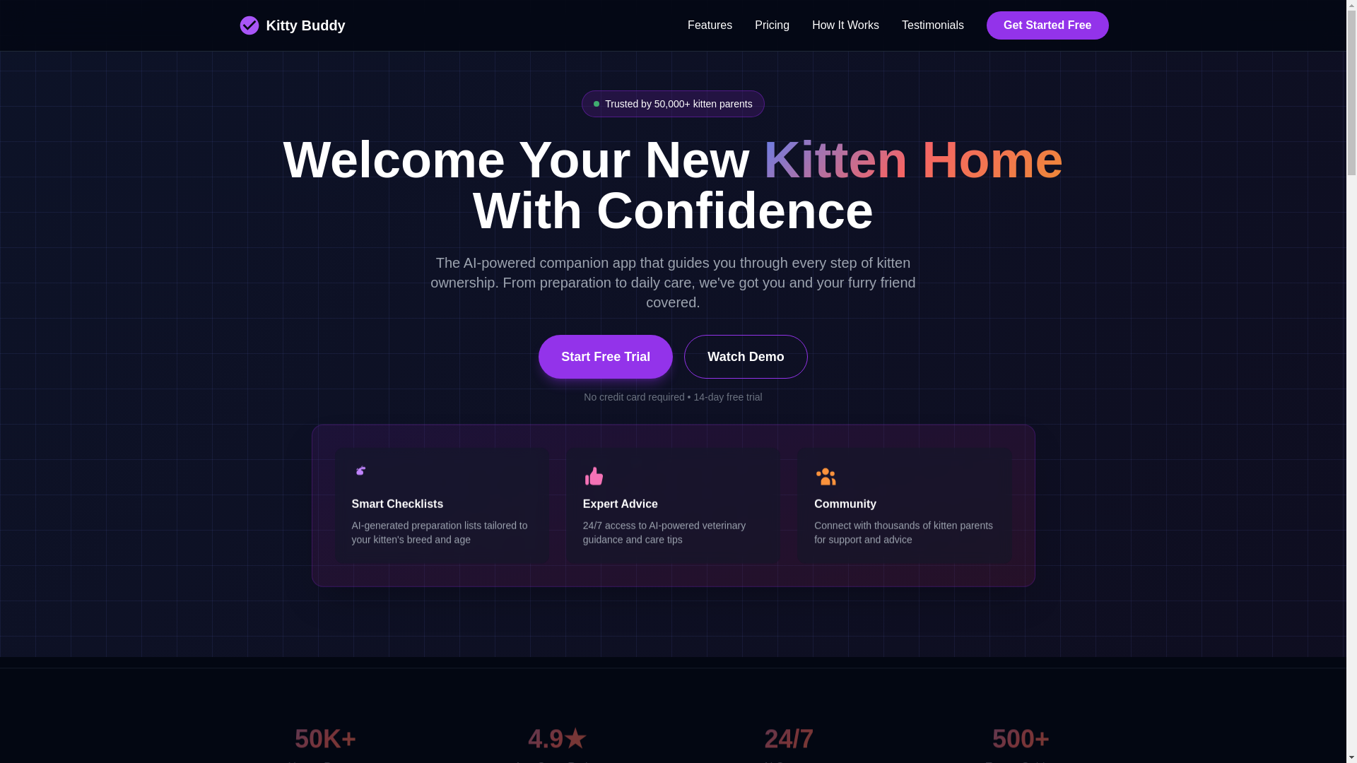 website screenshot of https://kitty-buddy-website.pages.dev/