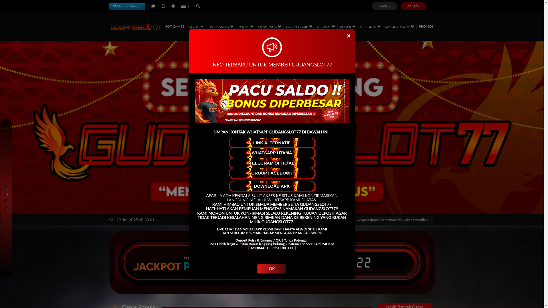 website screenshot of https://tetaptersenyumgudangslot77.com/